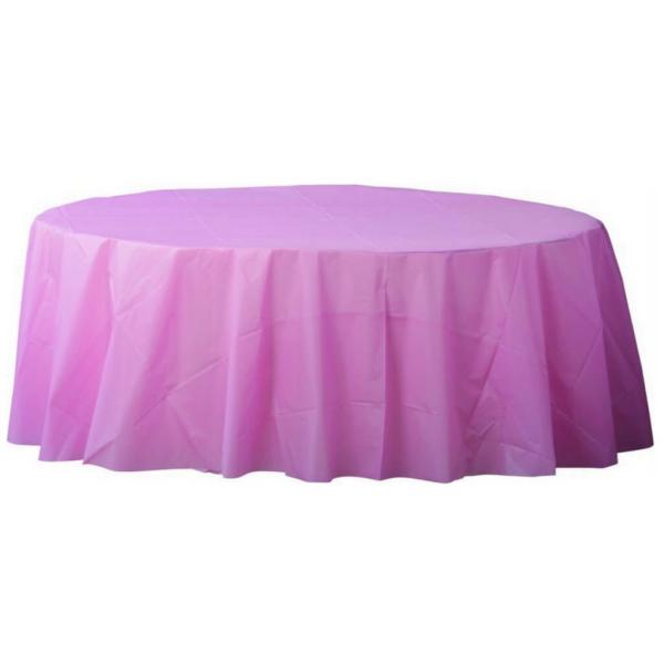 Plastic Round Tablecover – New Pink  |   Table Covers