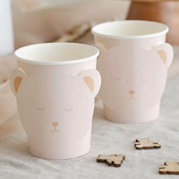 Pop Out Teddy Bear Baby Shower Cups 8Pk  |   Party Cups