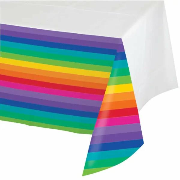 Rainbow Plastic Table Cover  |   Table Covers