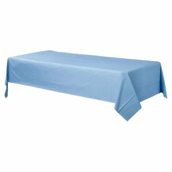 Rectangular Pastel Blue Plastic Tablecover  |   Table Covers