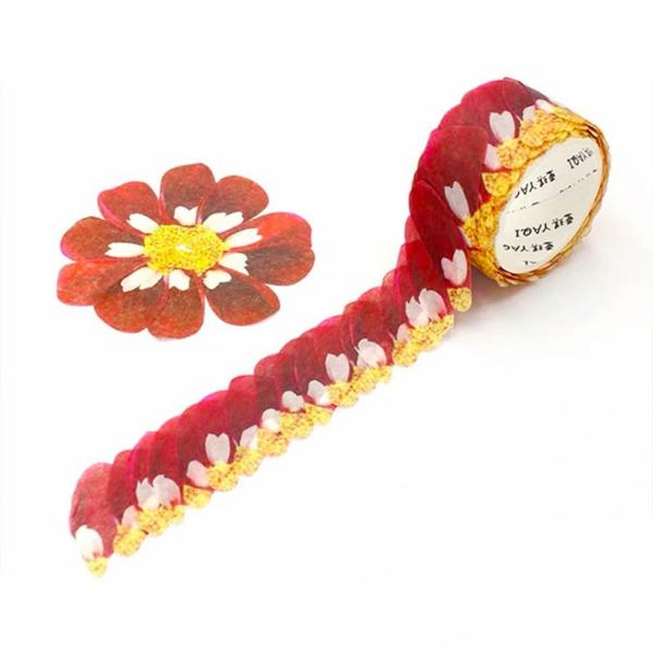 Red Dahlia Petal Washi Tape Sticker 200 Roll  |   Washi Tape Stickers