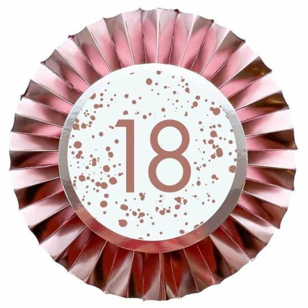 Rose Gold 18 Rosette Badge  |   Award Ribbons