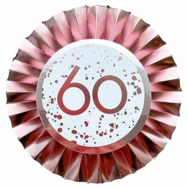 Rose Gold 60 Rosette Badge  |   Award Ribbons