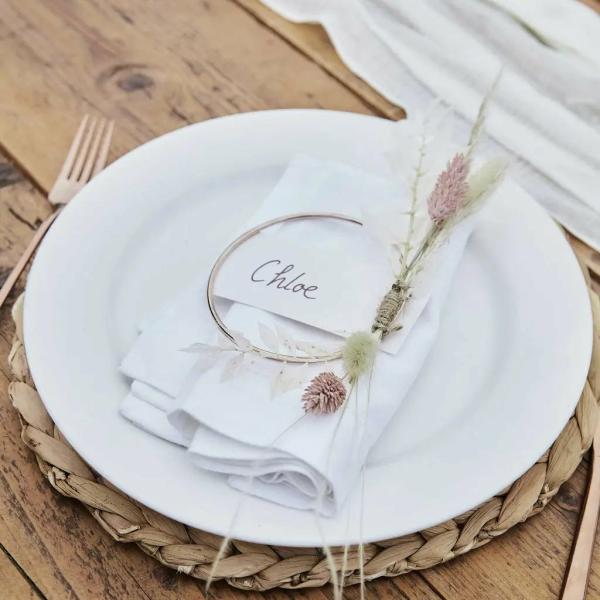 Rose Gold Contemporary Wedding Place Cards 4Pk  |   Place Cards