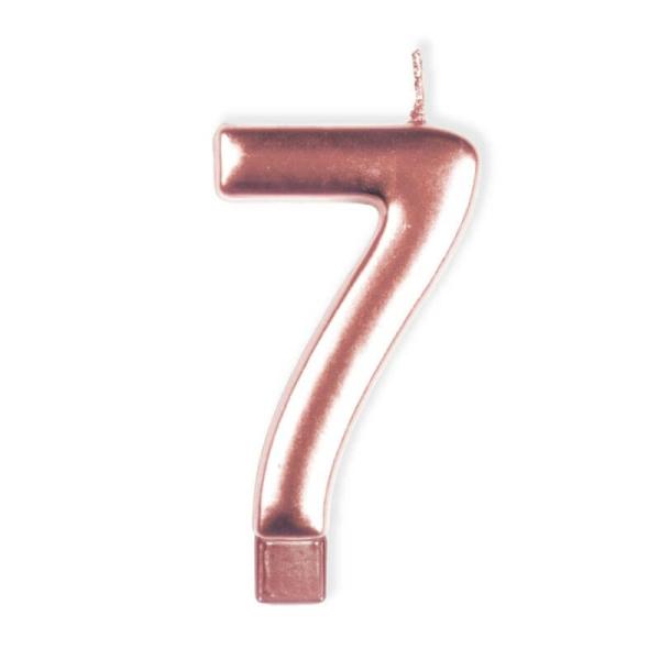 Rose Gold Numeral Moulded Candle – Number 7  |   Candles