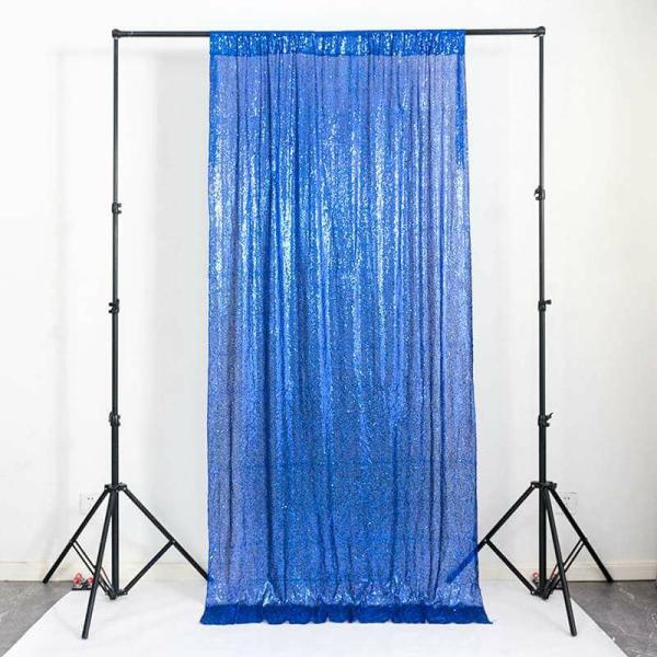 Royal Blue Shimmer Sequin Wall Backdrop Curtain  |   Sequin Backdrop Curtains