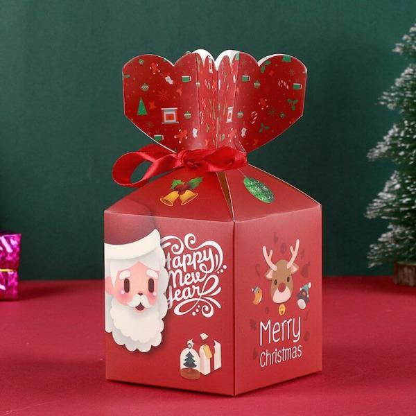 Santa Reindeer Christmas Candy Boxes 5Pk – Red  |   Treat Boxes & Bags