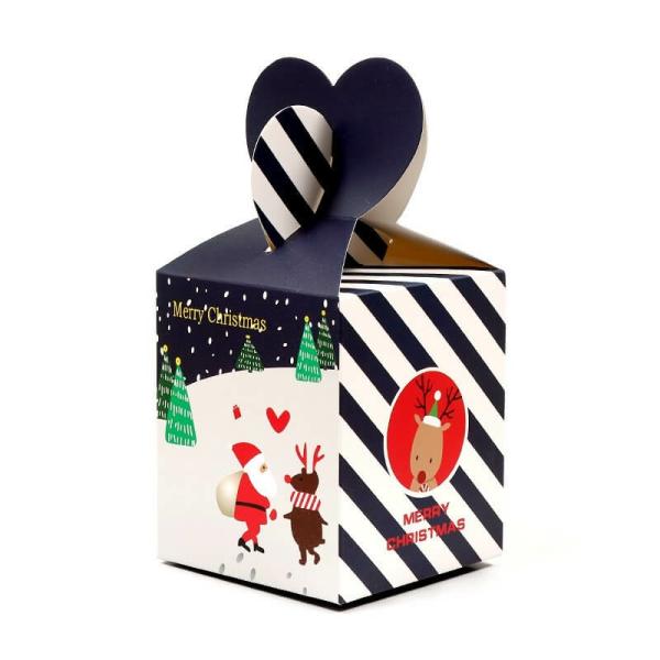 Santa & Reindeer Christmas Sweet Boxes 5Pk – White & Navy Blue  |   Treat Boxes & Bags