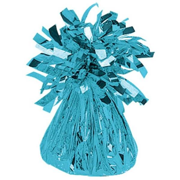 Small Foil Balloon Weight – Metallic Caribbean Blue  |   Balloon Weights