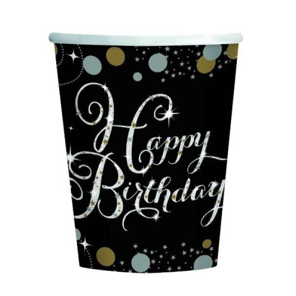 Sparking Celebration Happy Birthday 266Ml Cups  |   Party Cups