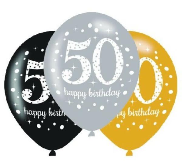 Sparkling Celebration 50 30Cm Latex Balloons 6Pk  |   Printed Balloons