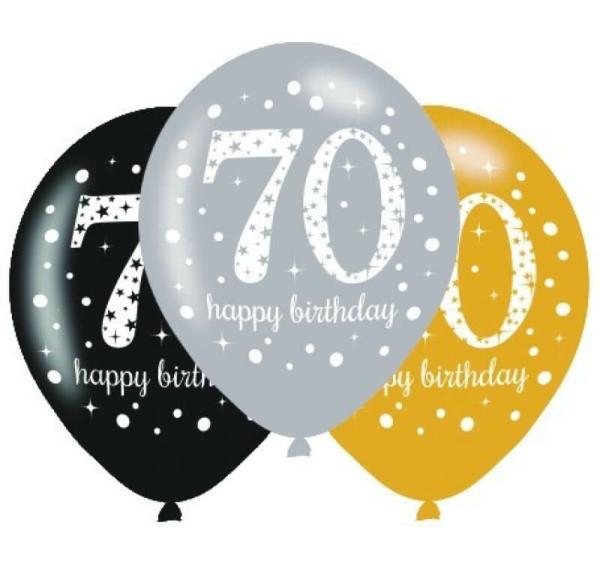 Sparkling Celebration 70 30Cm Latex Balloons 6Pk  |   Printed Balloons