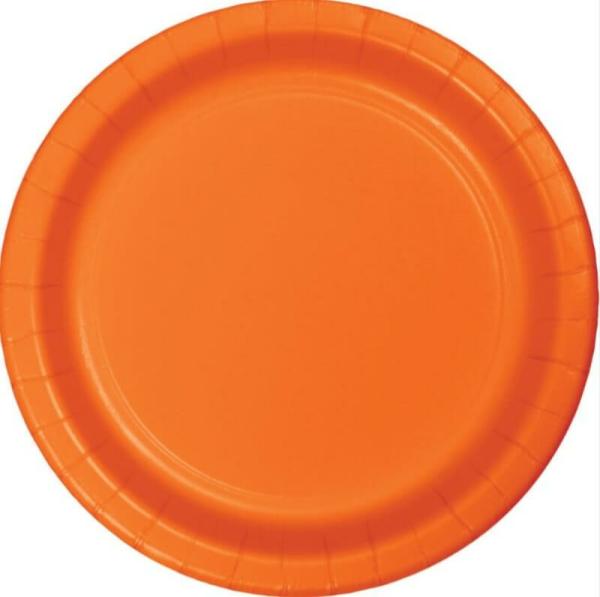 Sunkissed Orange Lunch Plates 18Cm 24Pk  |   Party Plates