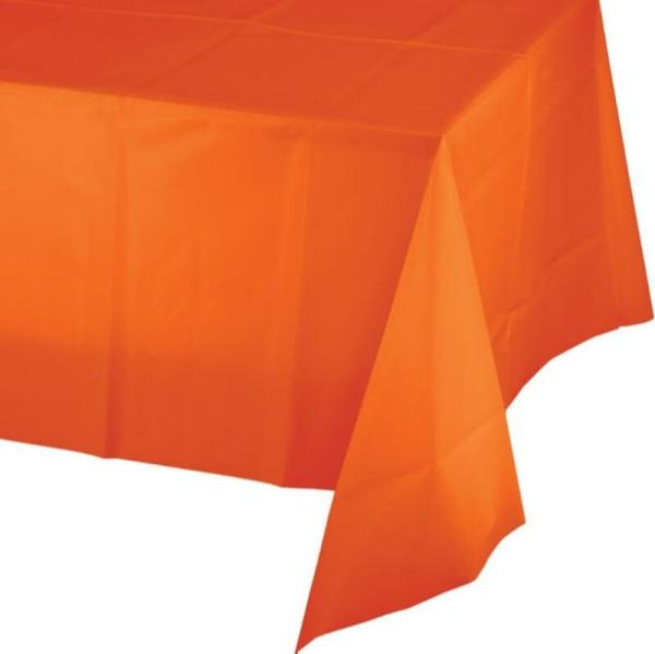 Sunkissed Orange Plastic Tablecover  |   Table Covers