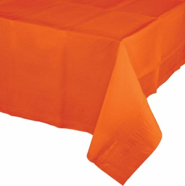 Sunkissed Orange Tablecover – Tissue & Plastic Back  |   Table Covers