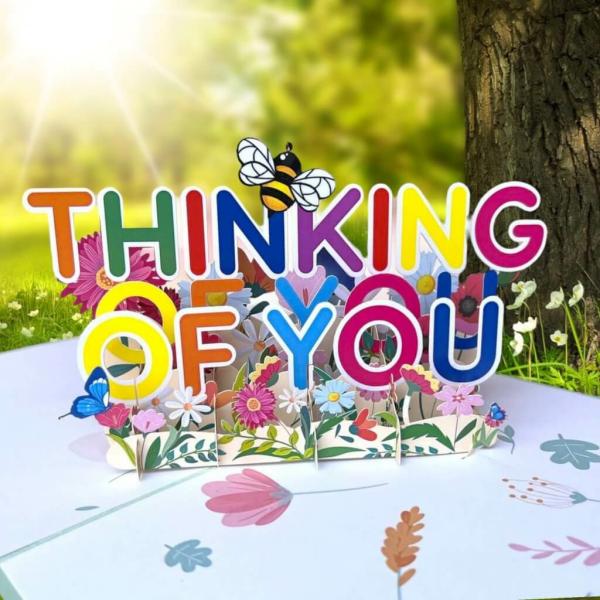 Think Of You Spring Gardens 3D Pop Up Card  |   Flowers & Trees