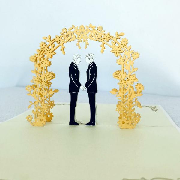 Two Grooms Wedding Pop Up Card  |   Congratulations