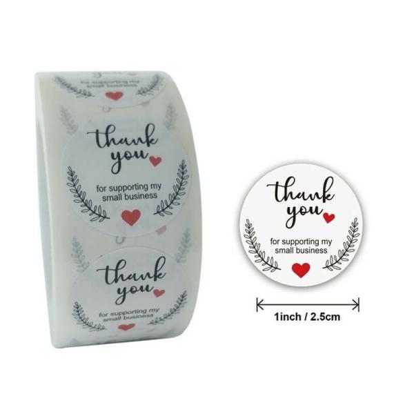 Wheat Wreath Thank You For Supporting My Business Stickers 50Pk  |   Thank You Stickers