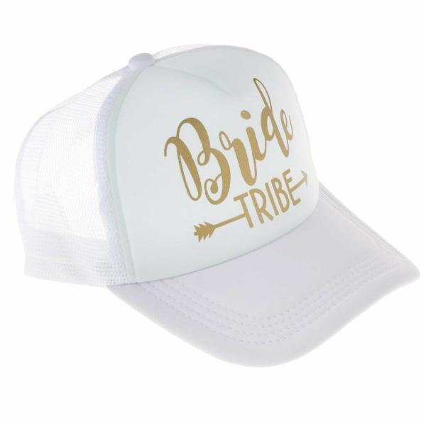 White Bride Tribe With Arrow Snapback Mesh Baseball Cap  |   Party Hats