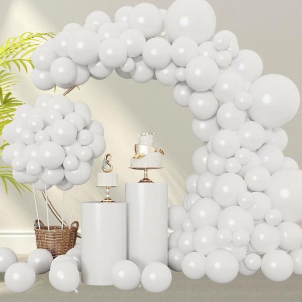 White Latex Balloon Garland 129Pcs  |   Balloon Garlands