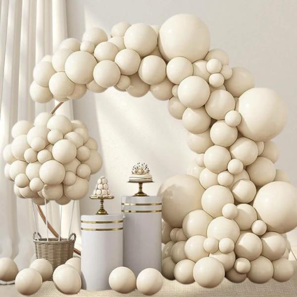 White Sand Latex Balloon Garland Diy Kit – 129Pcs  |   Balloon Garlands