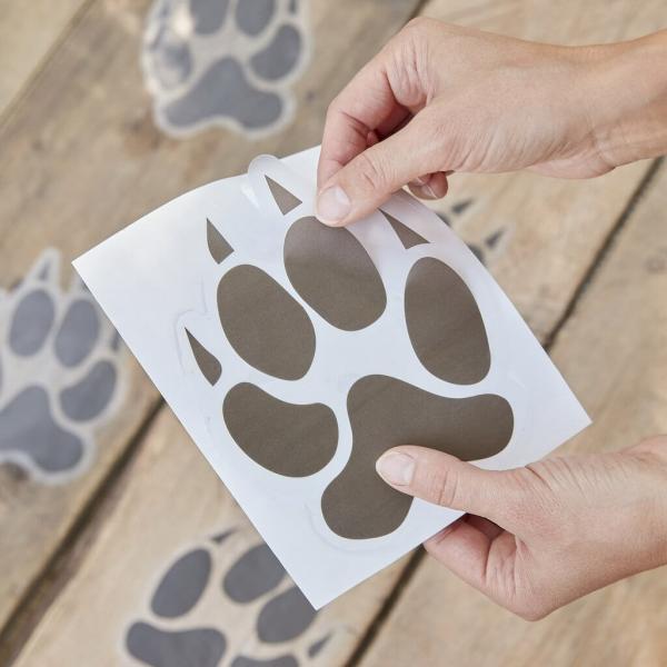 Wild Jungle Animal Pawprint Floor Stickers 6Pk  |   Stickers