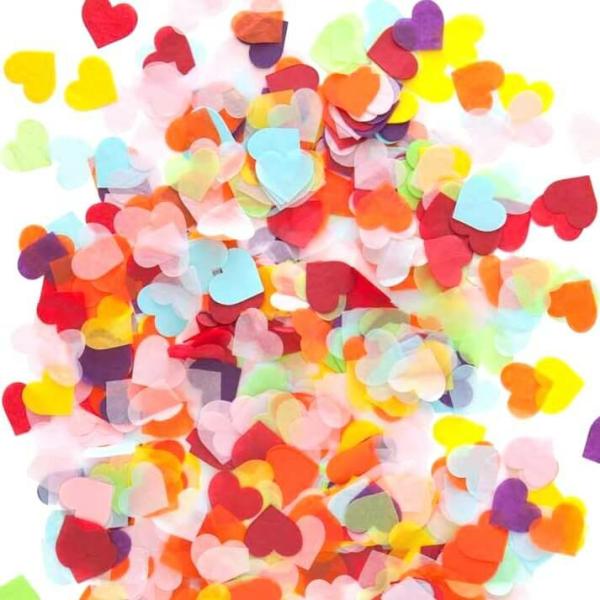 1.5Cm Heart Paper Confetti – Rainbow  |   Heart Confetti