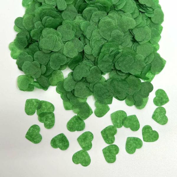 1.5Cm Heart Paper Confetti Table Scatters – Forest Green  |   Heart Confetti