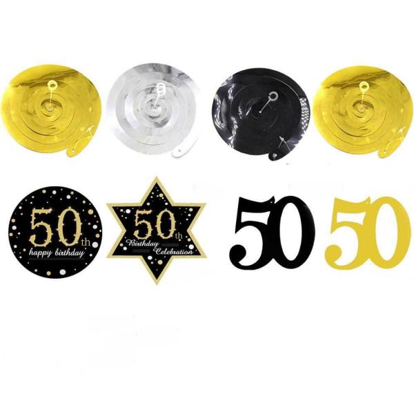 Black Gold Happy 50Th Birthday Swirls Party Decorations  |   Swirls