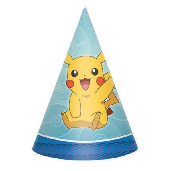 Pokemon Core Cone Paper Party Hats 8Pk  |   Party Hats