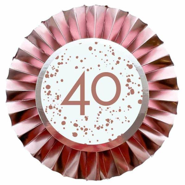 Rose Gold 40 Rosette Badge  |   Award Ribbons