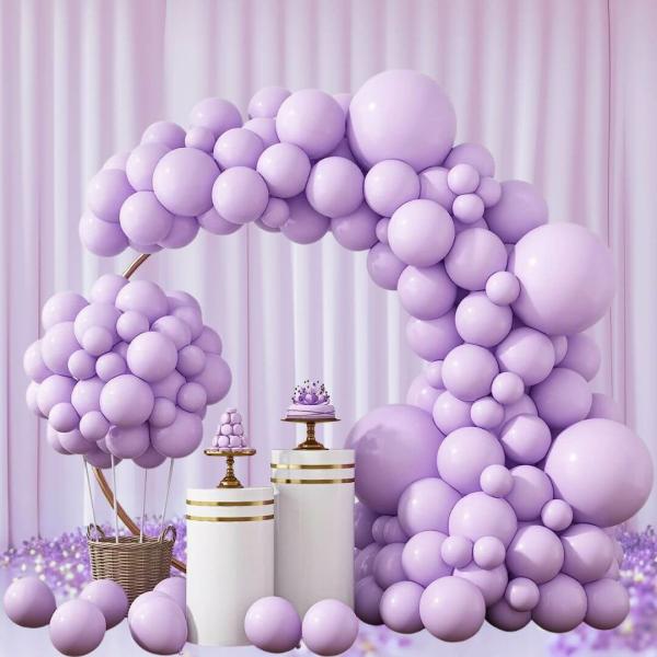 129Pcs Pastel Purple Latex Balloon Garland  |   Balloon Garlands