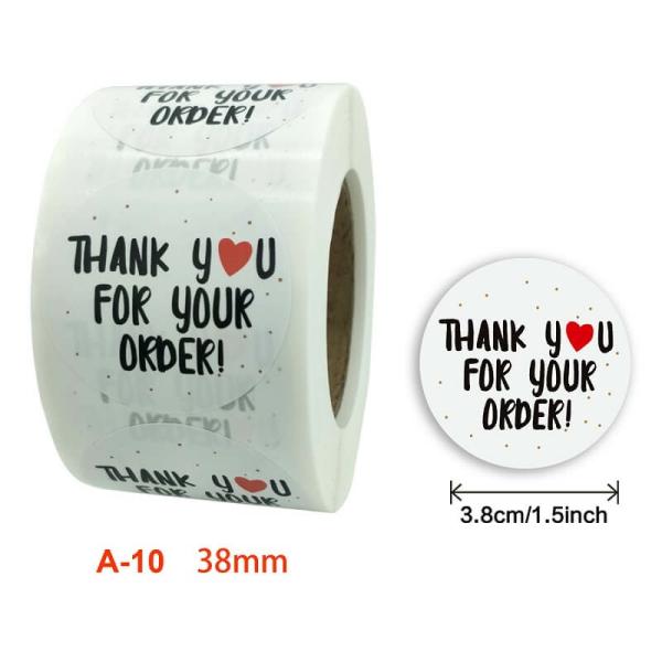 3.8Cm ‘Thank You For Your Order!’ Business Stickers 50Pk  |   Thank You Stickers