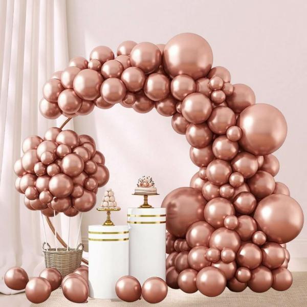 Chrome Rose Gold Latex Balloon Garland Diy Kit 129Pcs  |   Balloon Garlands