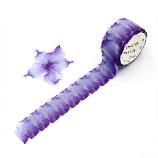 Purple Clematis Petal Washi Tape Sticker 200 Roll  |   Washi Tape Stickers