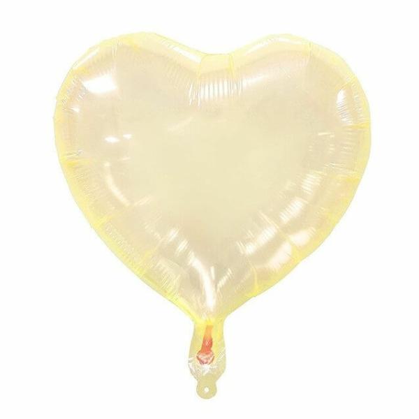 18-Inch Crystal Pastel Yellow Heart Foil Balloon  |   Shaped Balloons