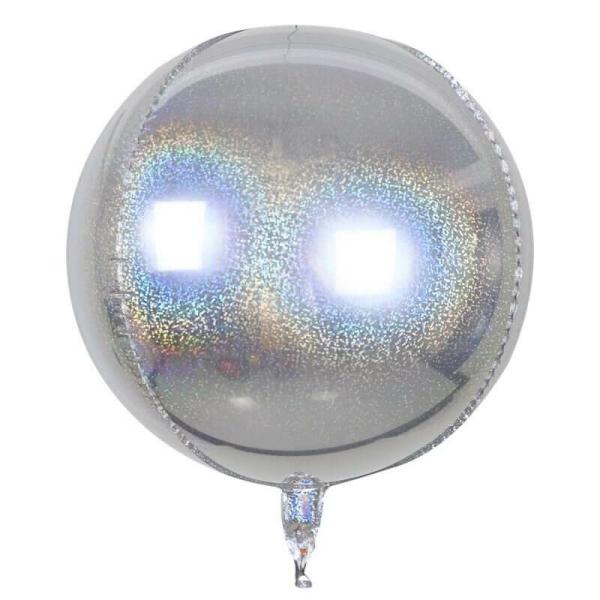 22-Inch Jumbo Orbz Laser Holographic Silver Foil Balloon  |   Orbz Balloons