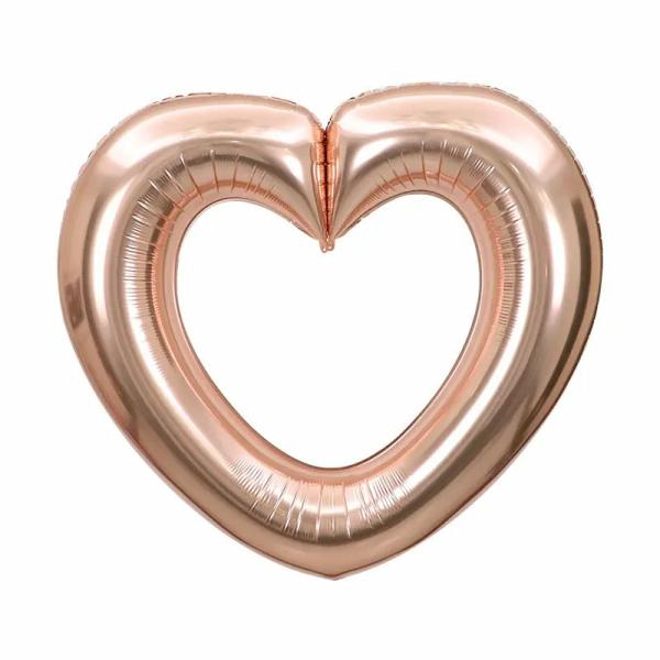 40-Inch Jumbo Rose Gold Hollow Heart Foil Balloon  |   40-Inch Numbers