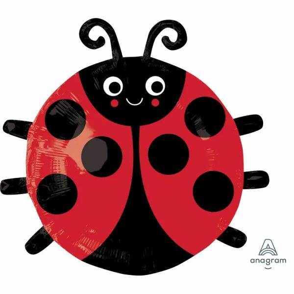 Junior Shape Happy Ladybug Foil Balloon  |   Shaped Balloons