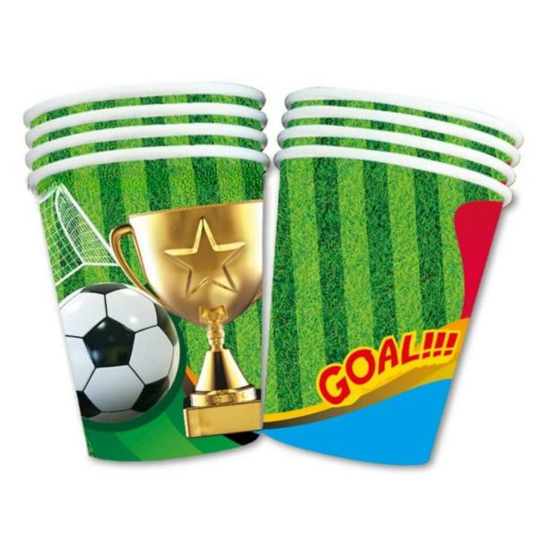 Soccer Goal Paper Cups 266Ml 10Pk  |   Party Cups